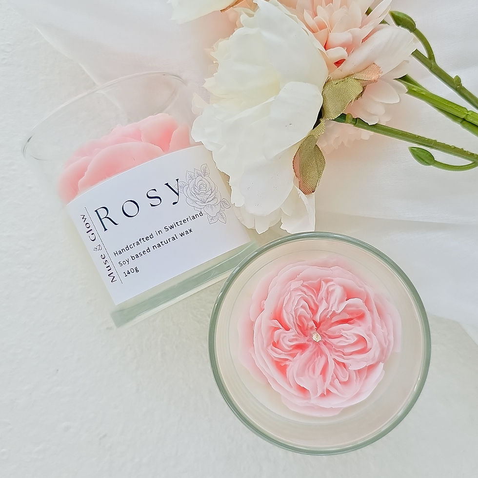Thumbnail: Rosy scented candle styled as romantic home decor, pink rose candle in soft elegant setting