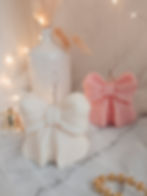 Bow decorative candle for cozy home decor and gifting