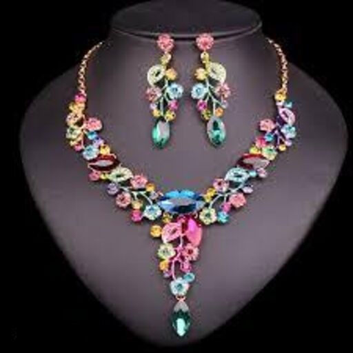 American Diamond Multi Color Elegant Jewellery Sets