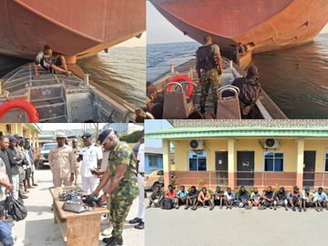 19 Stowaways Intercepted on Europe-Bound Vessels in Lagos by Nigerian Navy [PHOTOS]