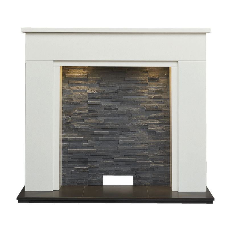 Monterrey Marble Fireplace Suite with Downlights Front Cut Out