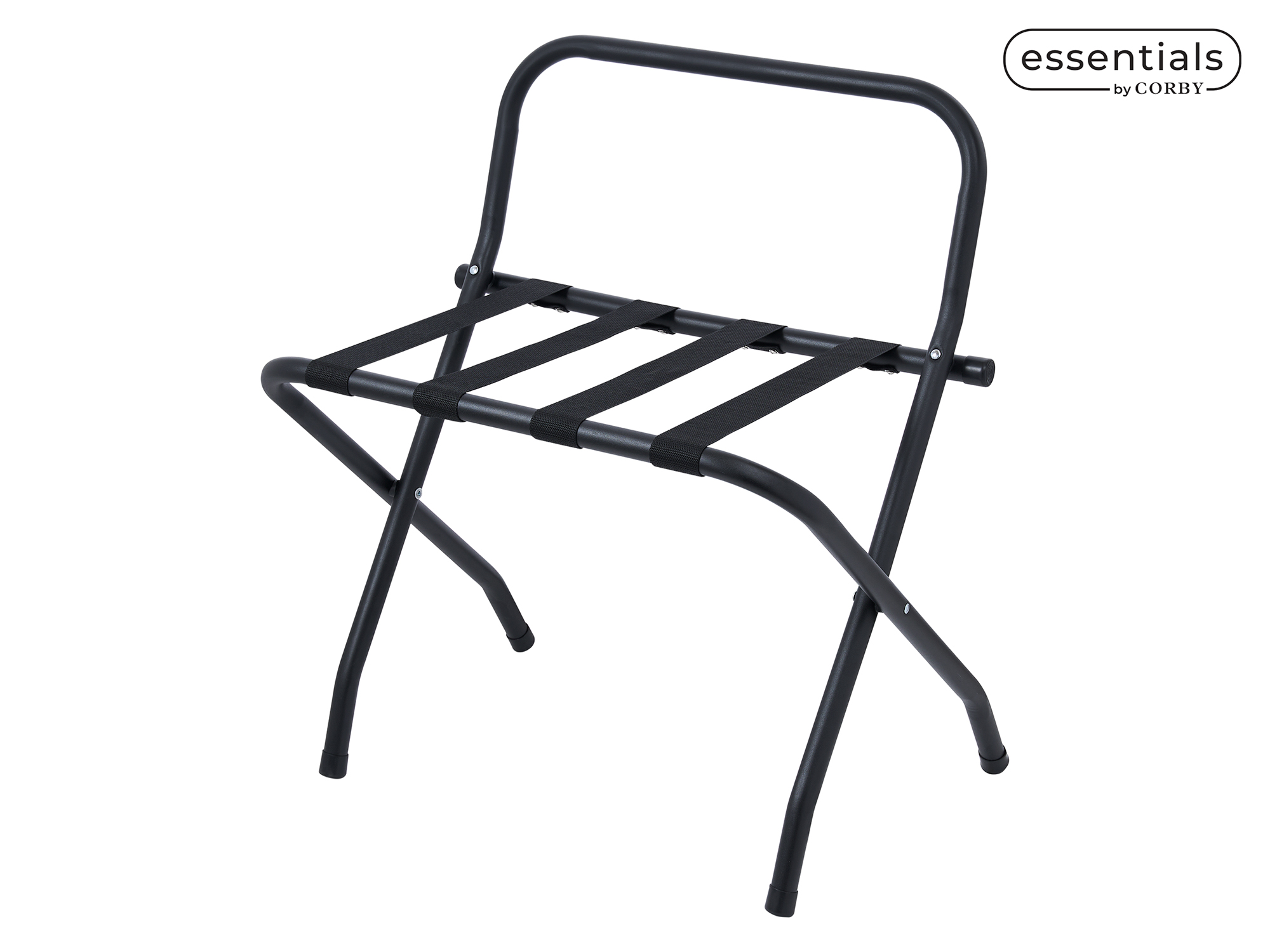 Metal Luggage Rack with Back (Ashton / LGR0001) in Black