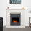 Thumbnail: Hamilton Marble Fireplace with Cosmos Electric Inset Fire Front Lifestyle