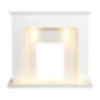 Columbus Marble Fireplace with Downlights Front Cut Out