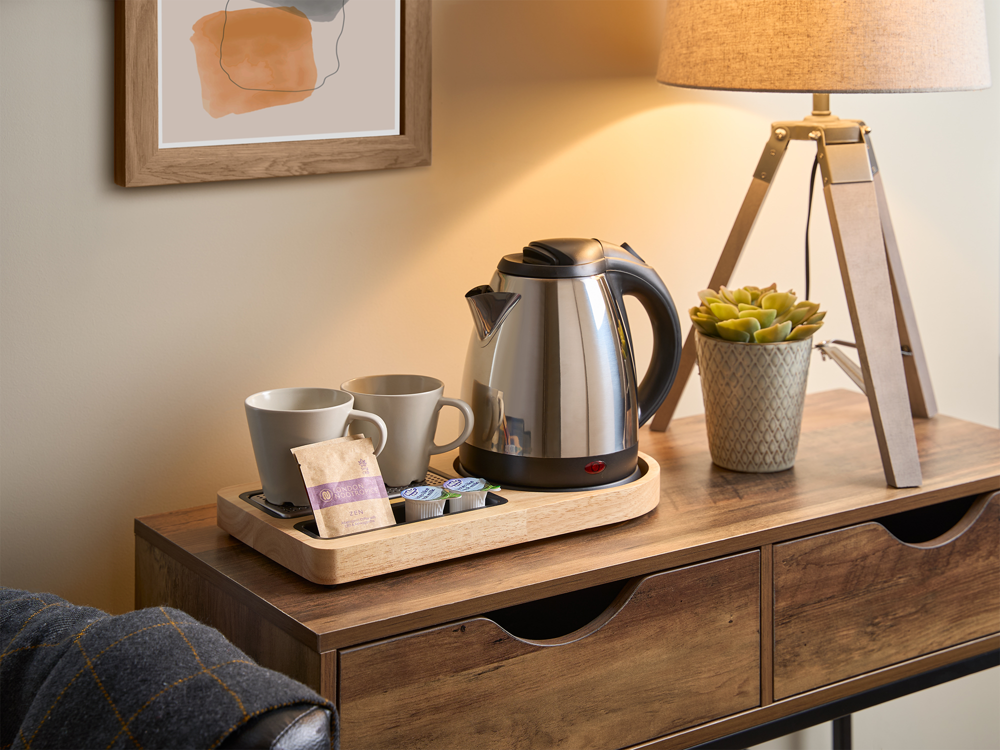 Compact Welcome Tray (Buckingham / WT0005) in Light Wood view 2