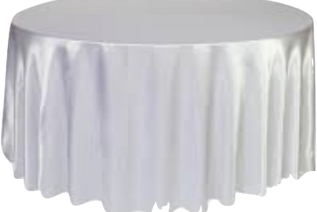 white lamour satin round linen reference image