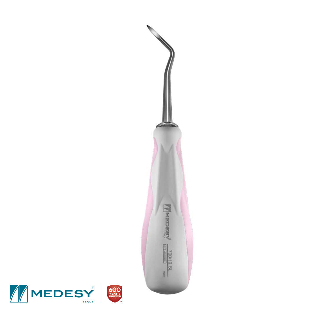 מכשיר דנטלי Medesy עם ידית אפורה וקצה מעוקל
