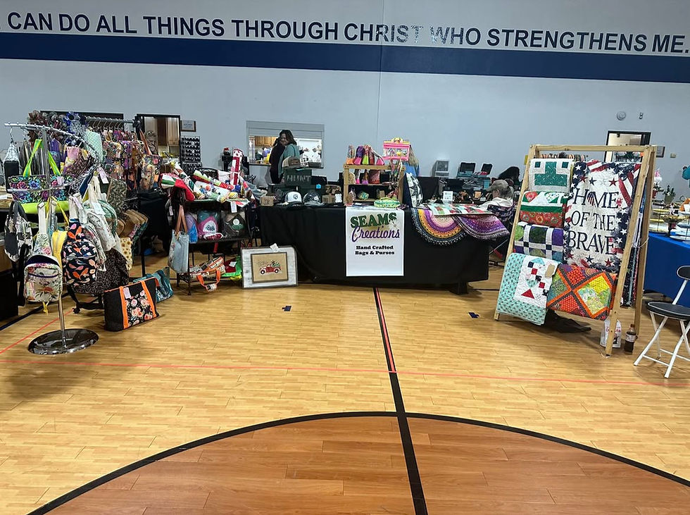 Seams Creations sewing expo booth and projects