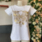 T-shirt blanc femme motif papillon doré – modèle Livia