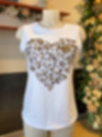 T-shirt sans manches imprimé doré été