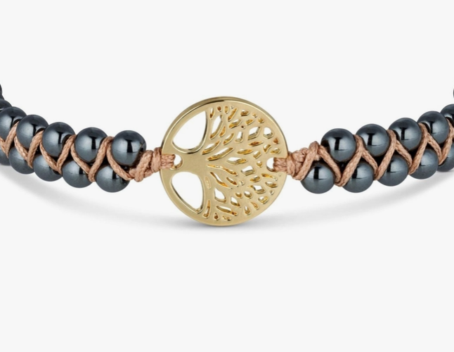 Thumbnail: Yoga Bracelet - Tiger Eye Silver Tree of Life Pendant
