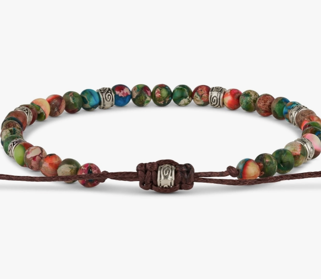 Thumbnail: Yoga Bracelet - Colorful Jasper Infinity Beads