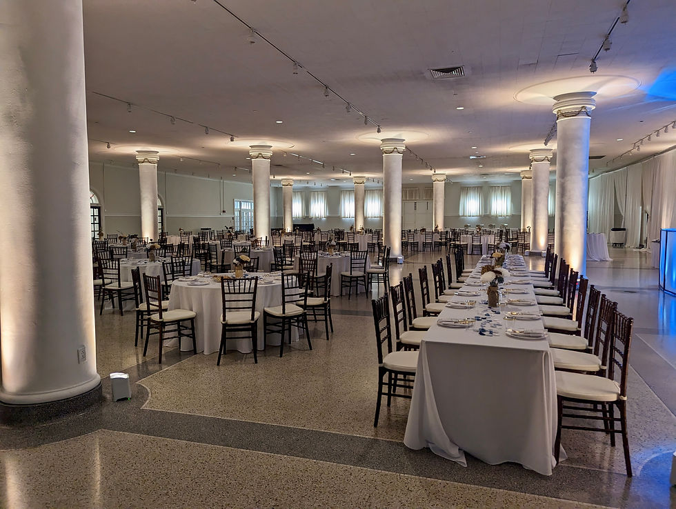 Indoor Wedding Reception with Uplighting