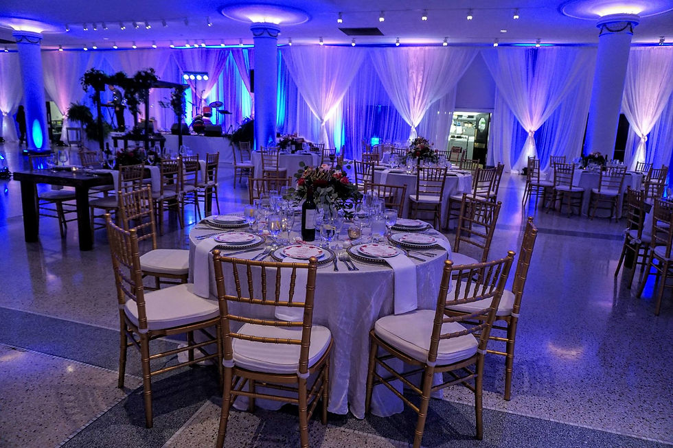 Indoor Wedding Reception with Draping and Swagged Draping