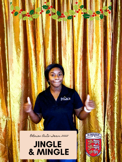 GIF Photo Booth with Gold Shimmer Crinkle Backdrop