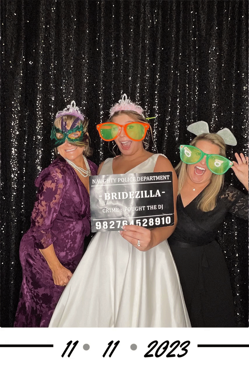 GIF Photo Booth with Black Sequin Backdrop