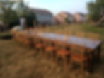 Outdoor Event with Gold Chiavari Chairs and Strung Bulb Lighting