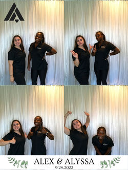 GIF Photo Booth Regular Photo with White Silk Pleated Backdrop