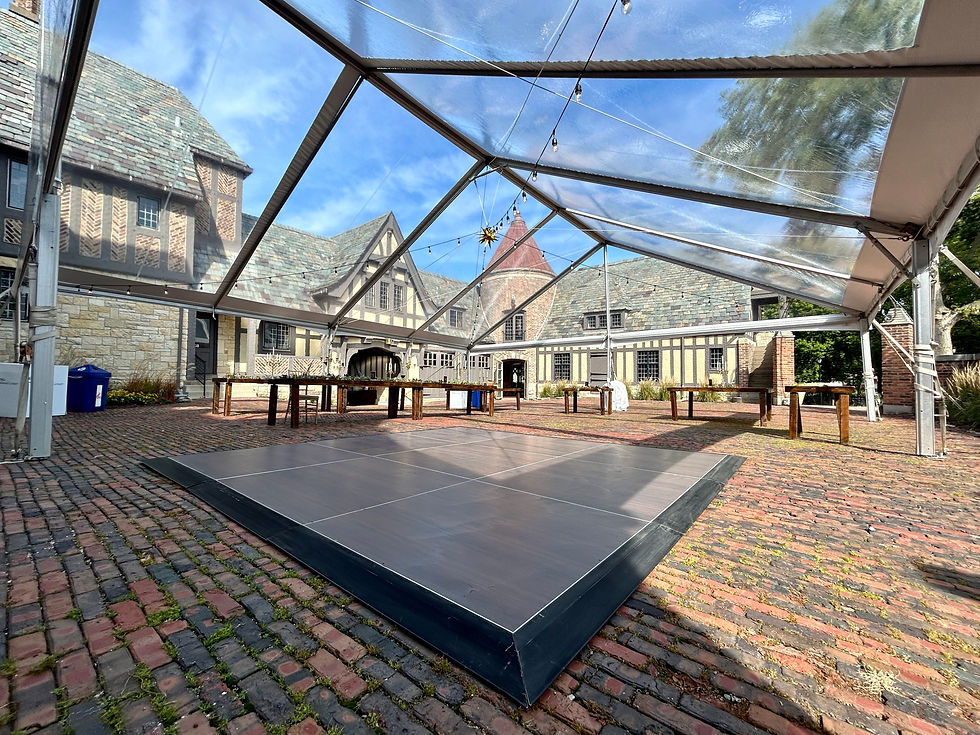 Outdoor Wedding Reception with Clearspan Tent