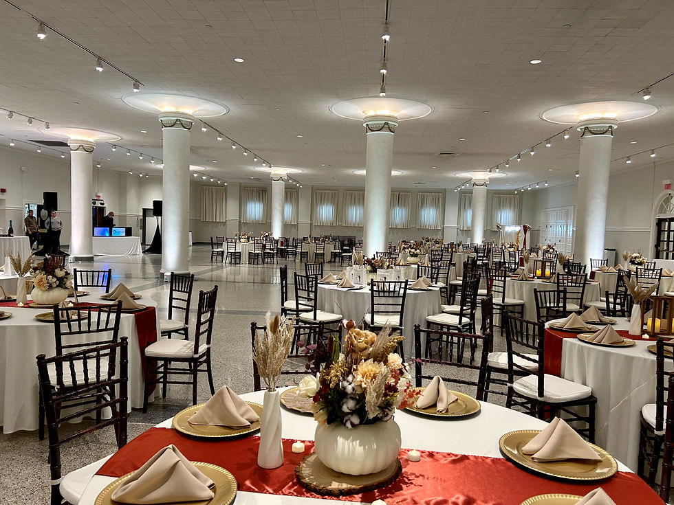Indoor Wedding Reception with Fruitwood Chiavari Chairs