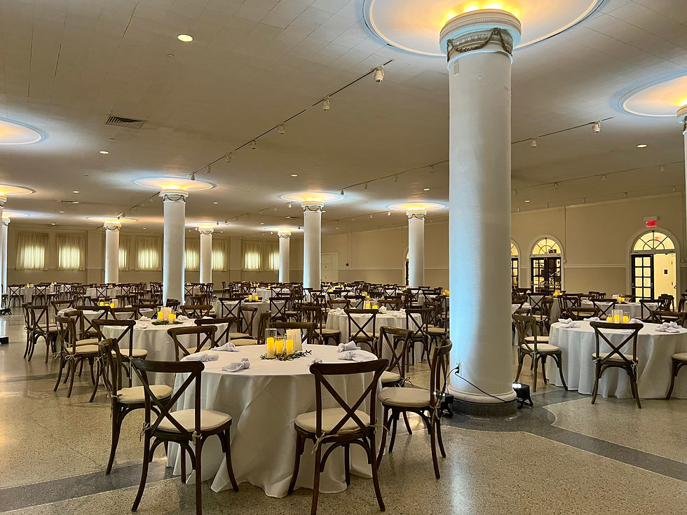 Indoor Wedding Reception with X Back Chairs