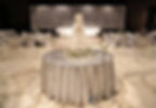 Wedding Reception with Silver Sequin Linens and Backdrop