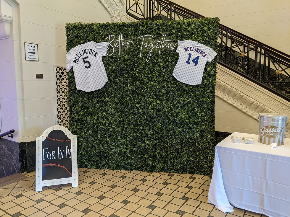 Greenery Boxwood Backdrop for Photo Opp at Wedding Reception