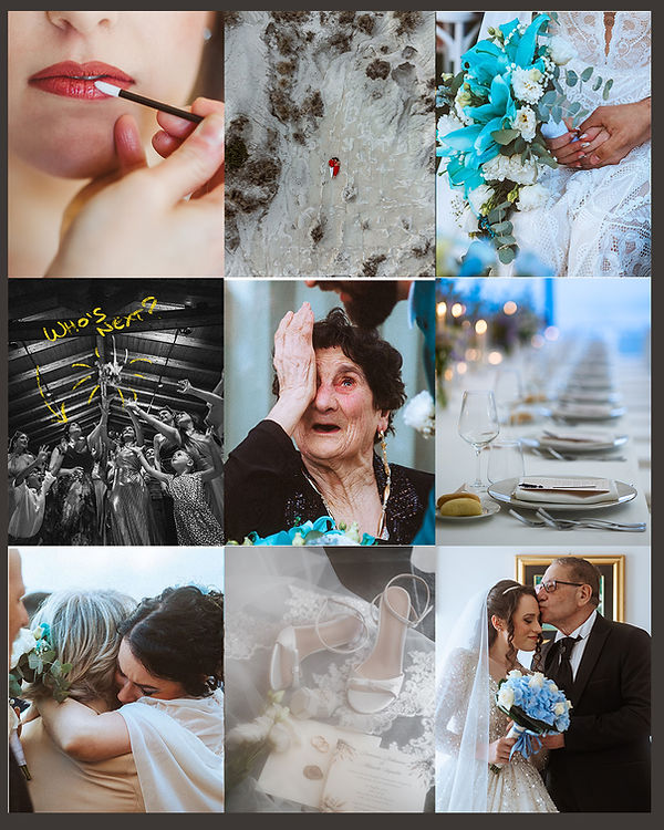 Collage fotografico di momenti importanti in matrimoni di Drimage a Reggio Calabria