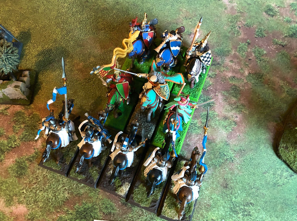 The silver helms face off against the knight's errant.