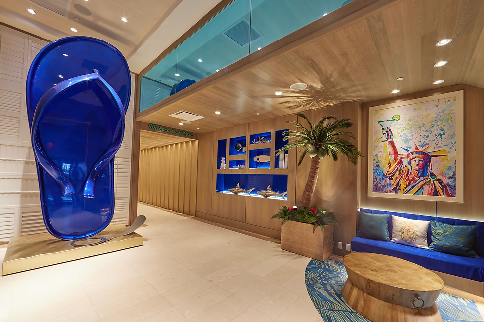 the iconic blue sandal at margaritaville Times Square NYC