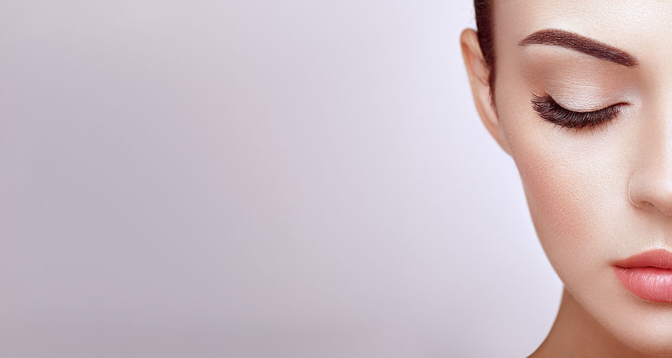 Female Eye with Extreme Long False Eyelashes. Eyelash Extensions. Makeup, Cosmetics, Beaut