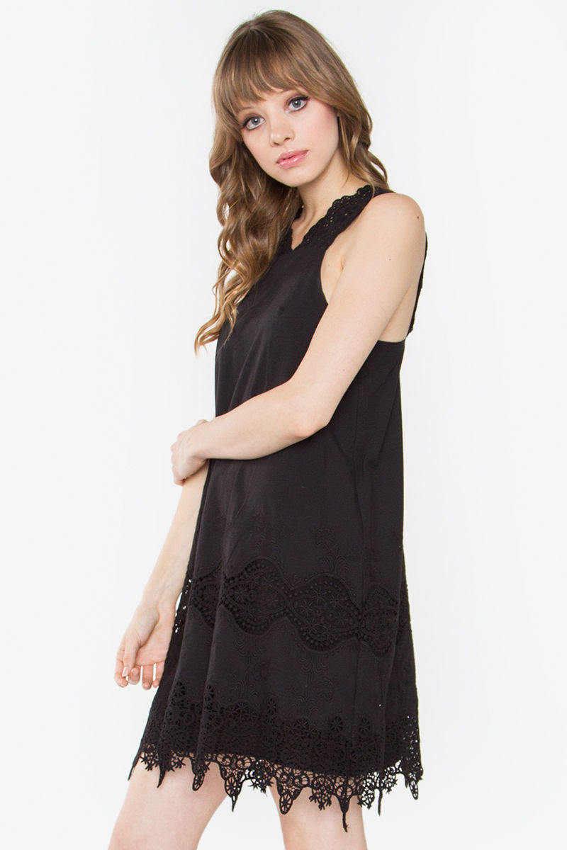 Thumbnail: Eyelet Trim Shift Dress