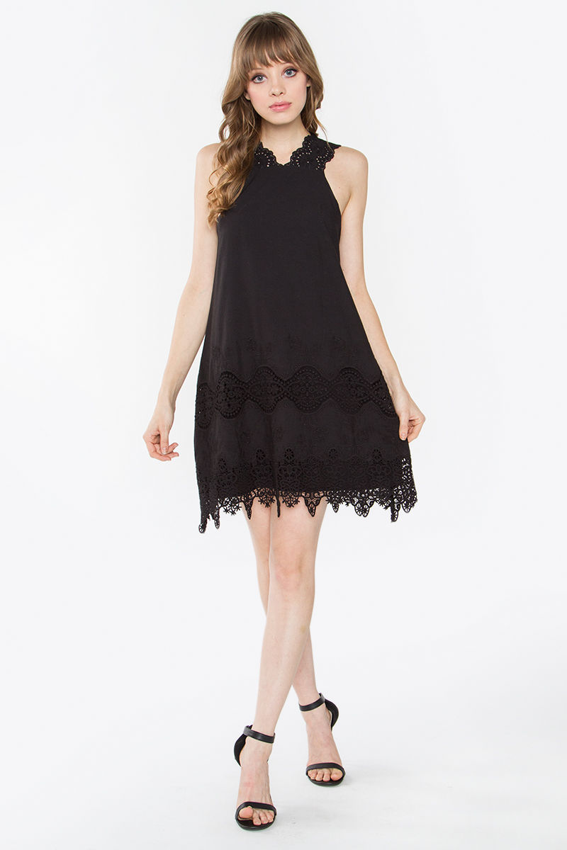 Thumbnail: Eyelet Trim Shift Dress