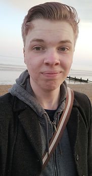A selfie of Ben Tedds, taken on Bognor Regis beach, facing out to sea.