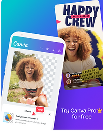 Two website landing pages side by side made by Canva Pro