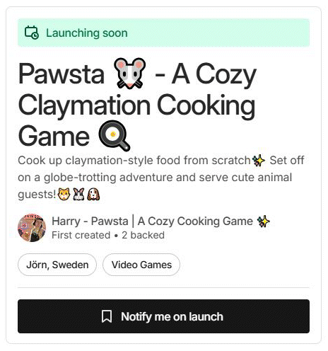 pawsta kickstarter notify me