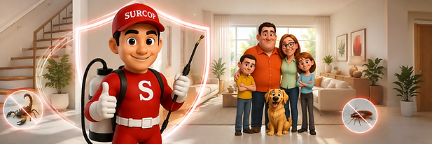 Técnico SURCOP realizando control de plagas en una vivienda