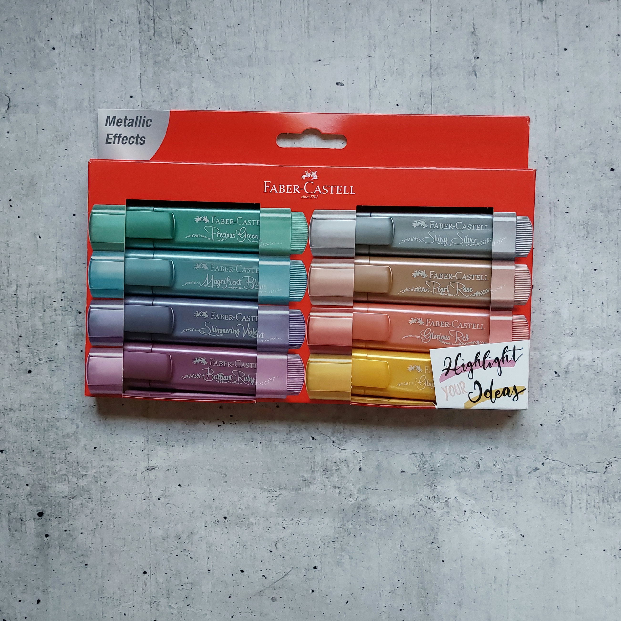 Resaltadores Metalizados Faber-Castell x8