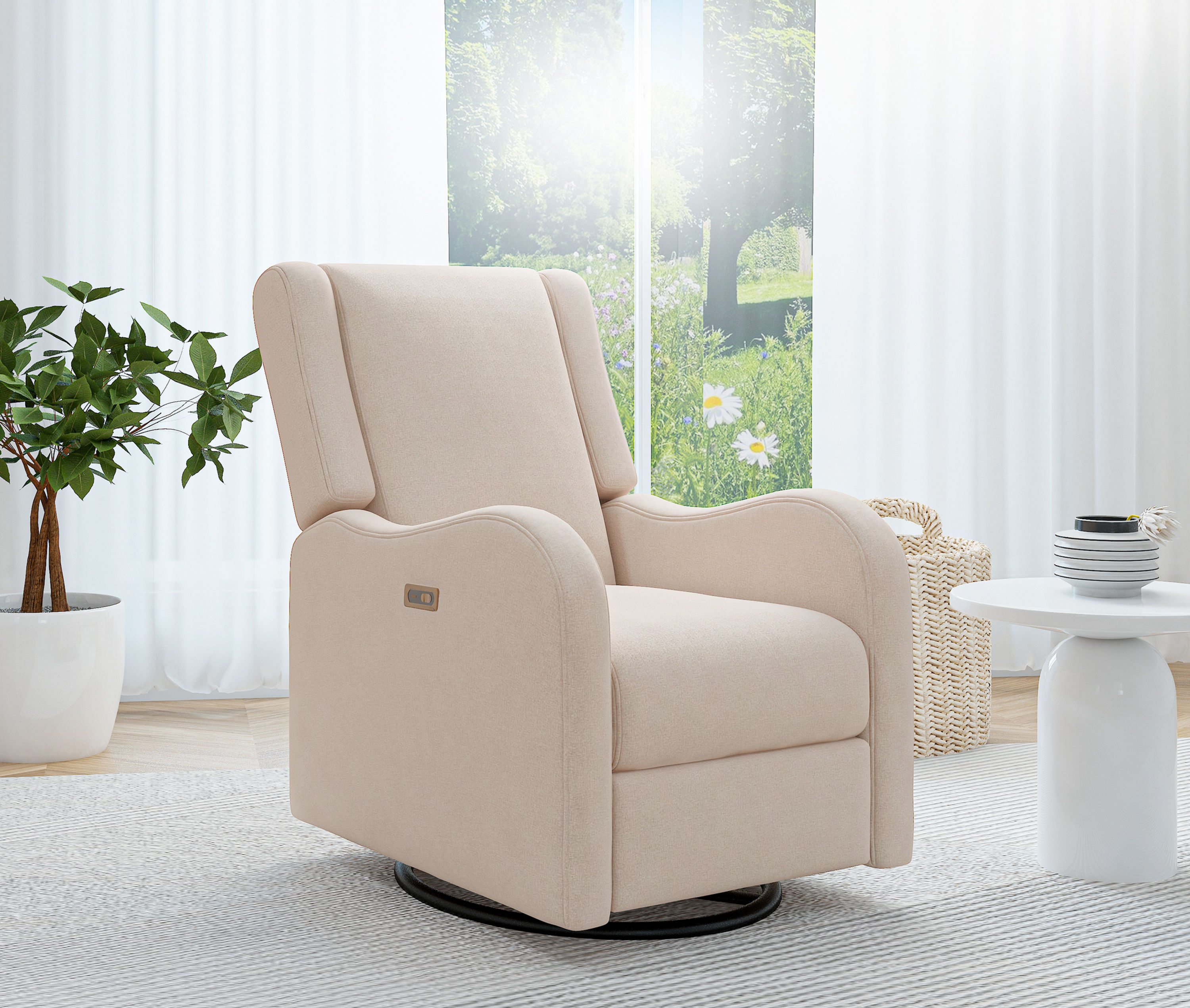 Alice Swivel Glider Recliner in Sand