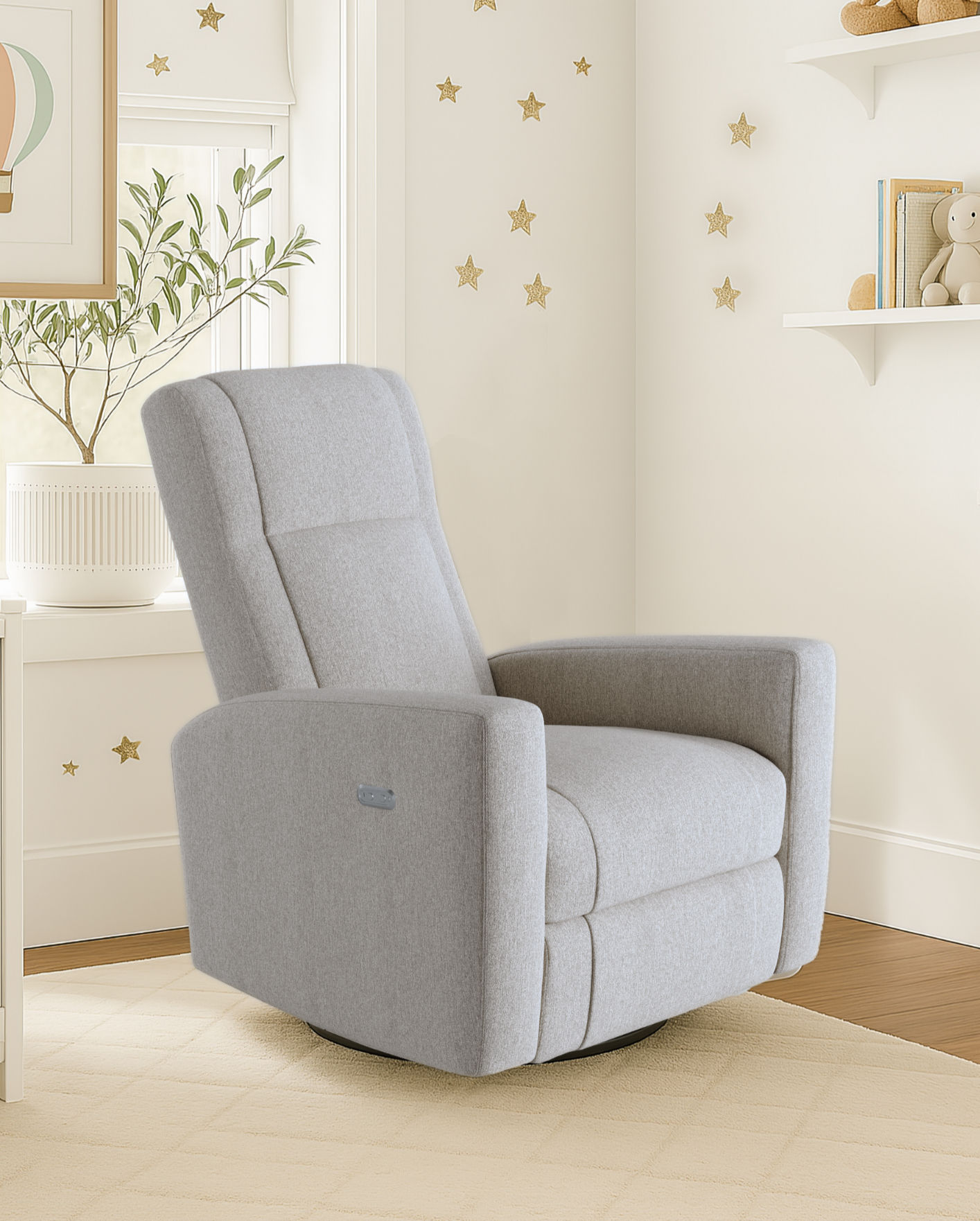 Dream Power Swivel Glider Recliner in Grey
