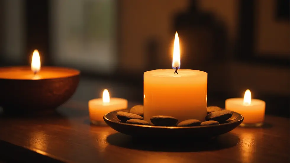 Candle lit for meditation