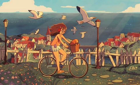 town with an ocean view