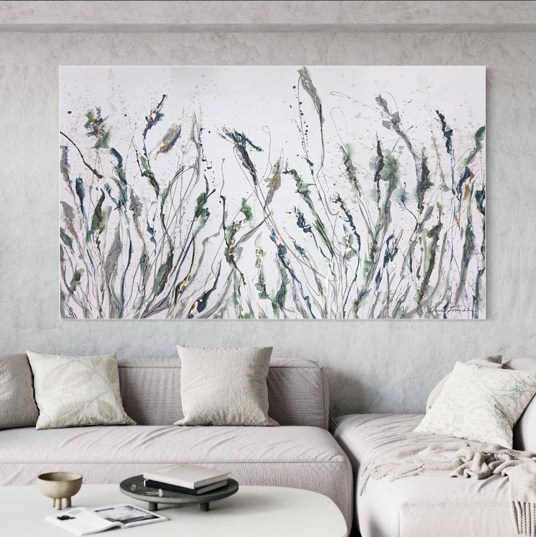 Spring Green Haze - Green Floral Painting