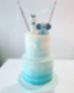 Blue watercolour first birthday