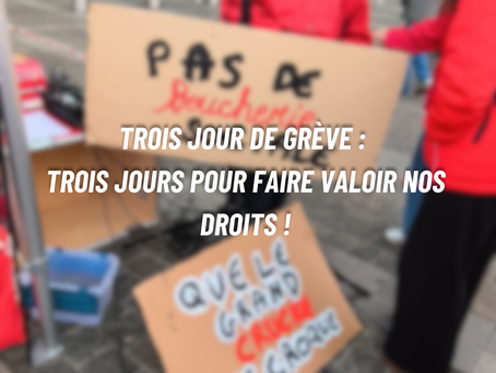 Trois jour de grève : Trois jours pour faire valoir nos droits !