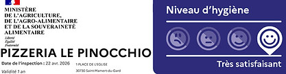 Niveau d'hygiène Pizzeria Le Pinocchio: Très satisfaisant