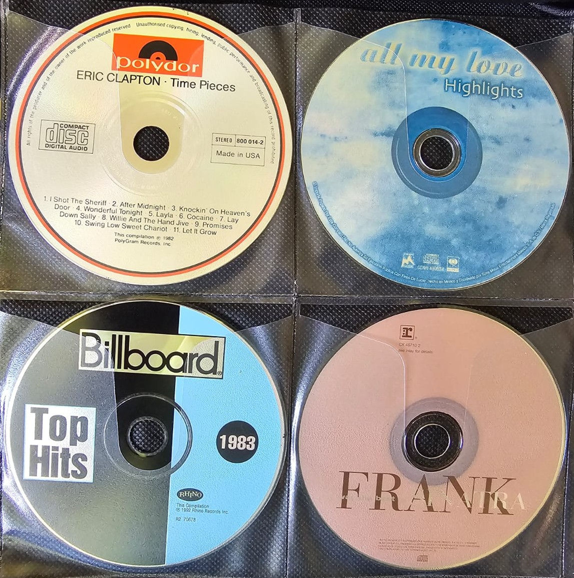 🎶 CDs Originales 💿Eric Clapton💿All my Love💿Billboard Top Hits 1983💿Frank Si