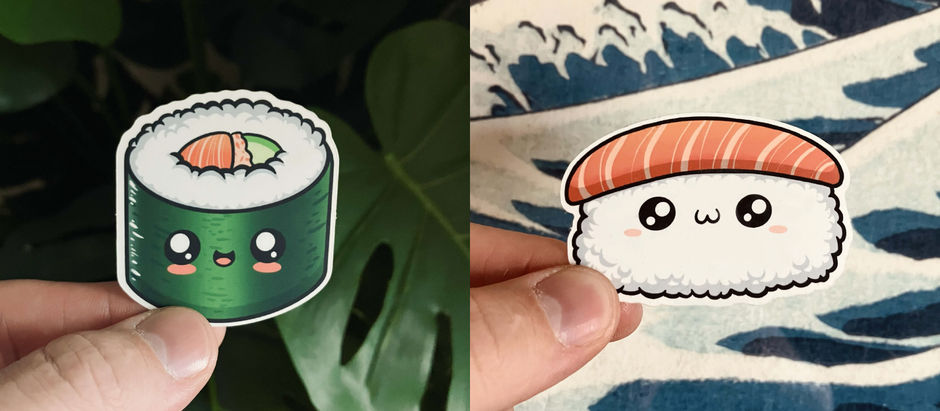 Cute Sushi Stickers by Pathfinder Goods