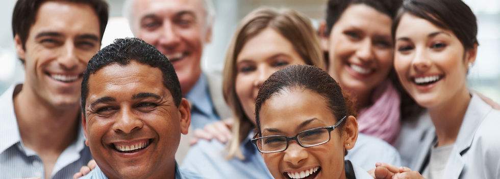 Smiling business people