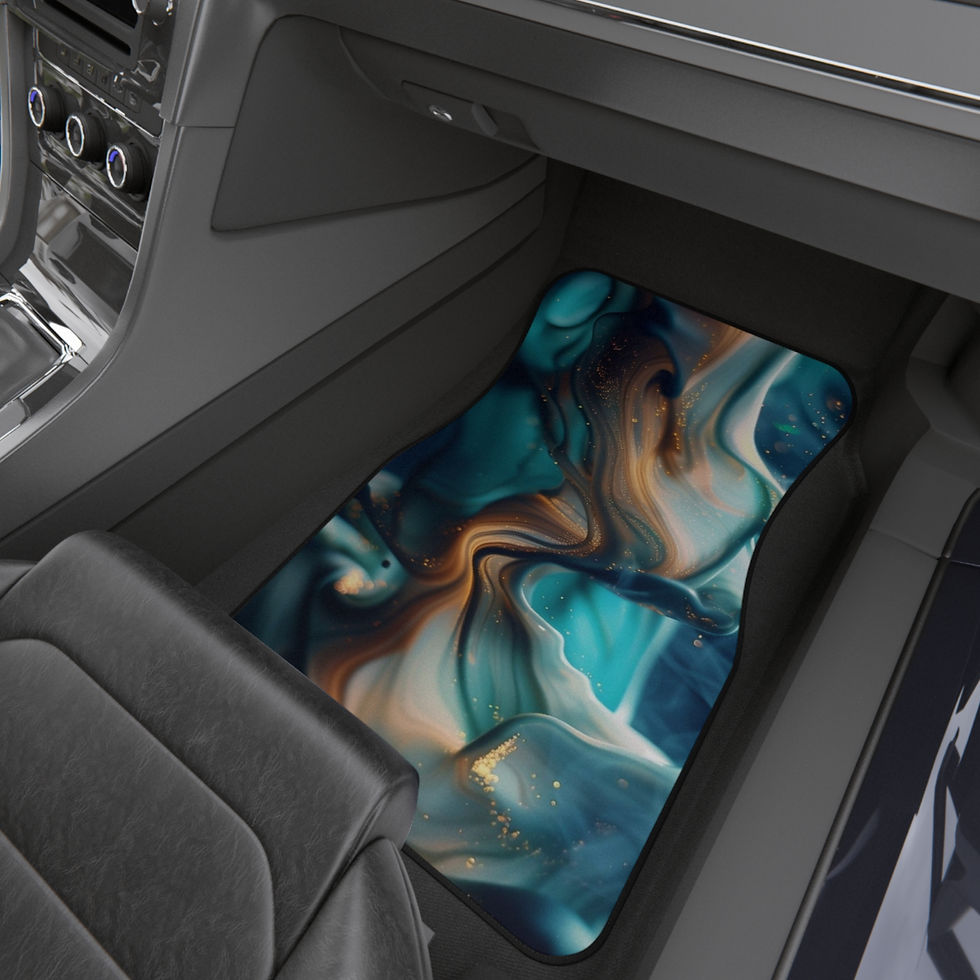 Thumbnail: Abstract Teal & Copper Swirl Car Mats (Set of 4)